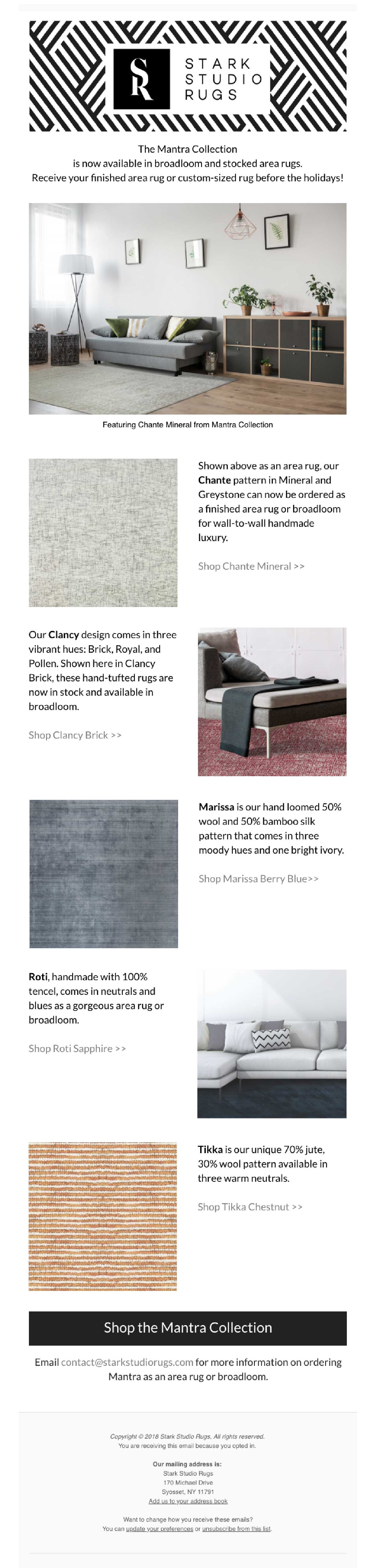 Stark Studio Rugs Post Now in Broadloom or Area Rug: Mantra Collection