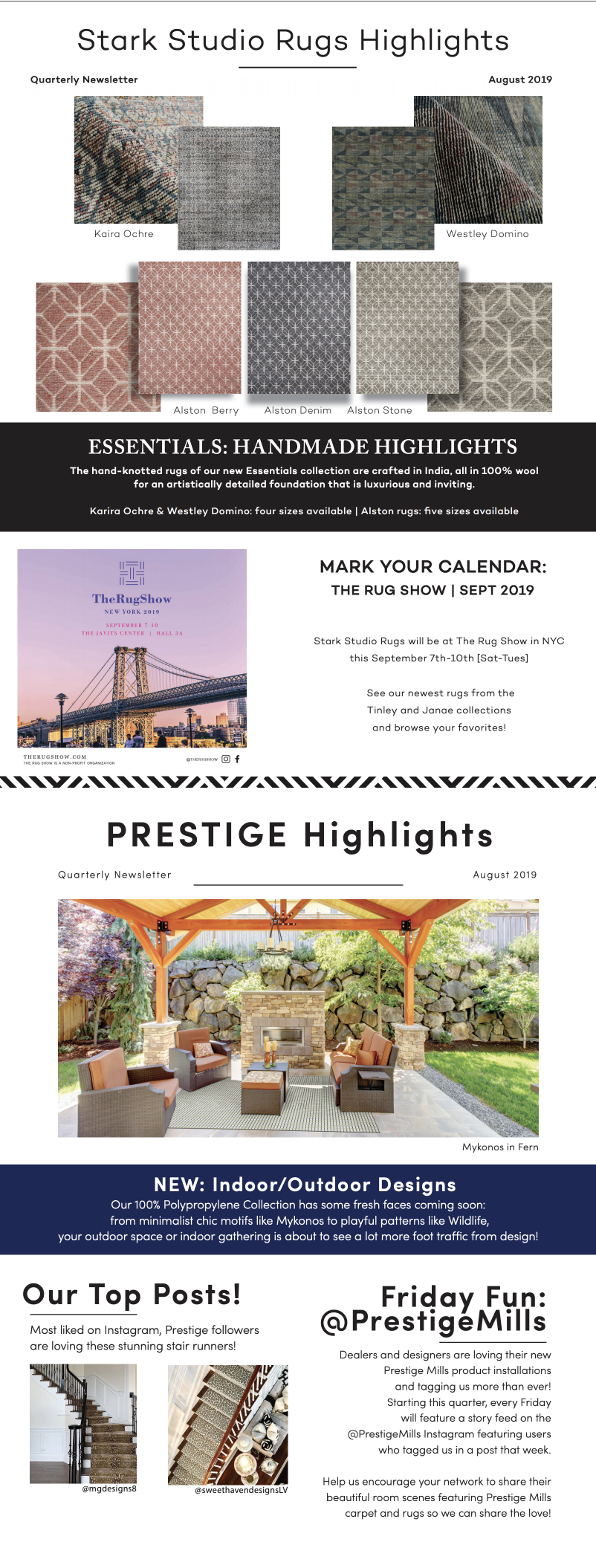 Q3 Newsletter: Prestige Mills & Stark Studio Rugs