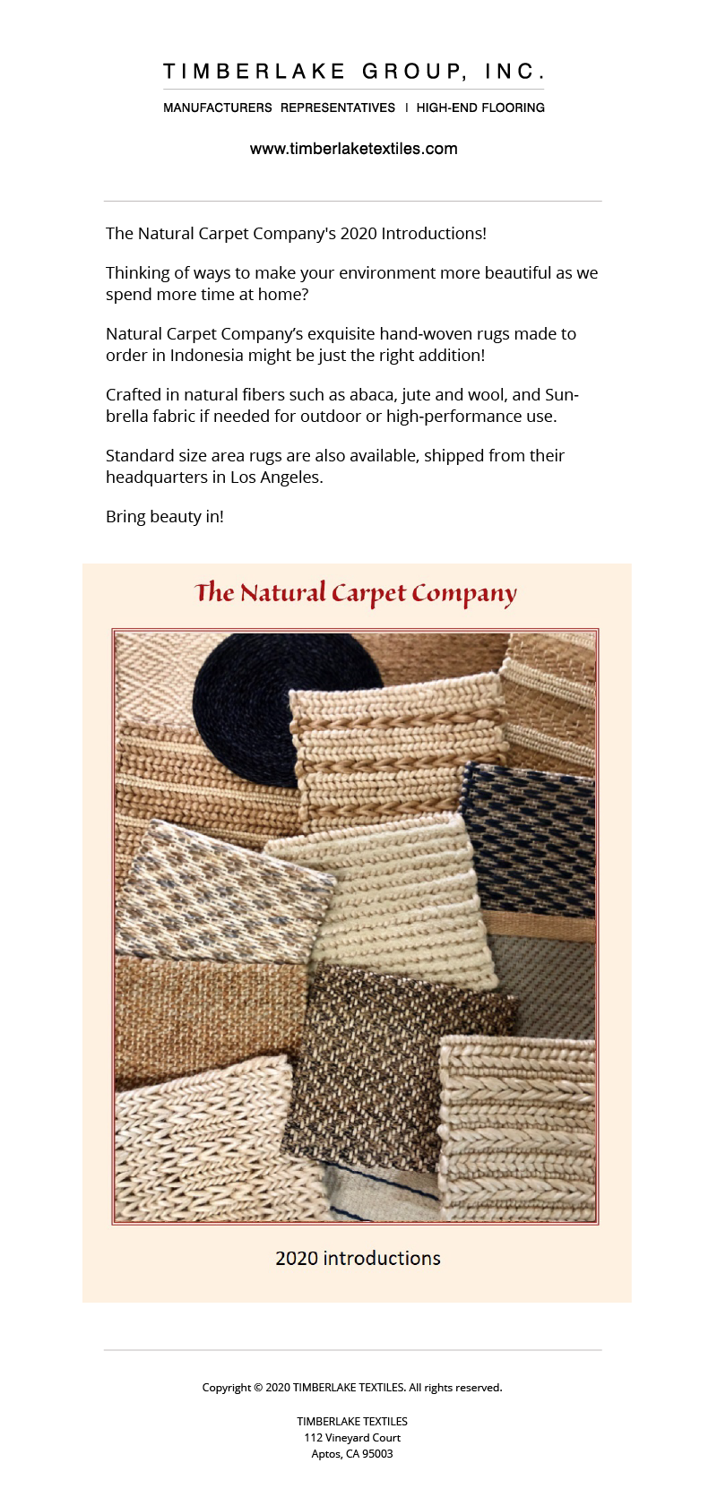 The Natural Carpet Company | 2020 Introductions