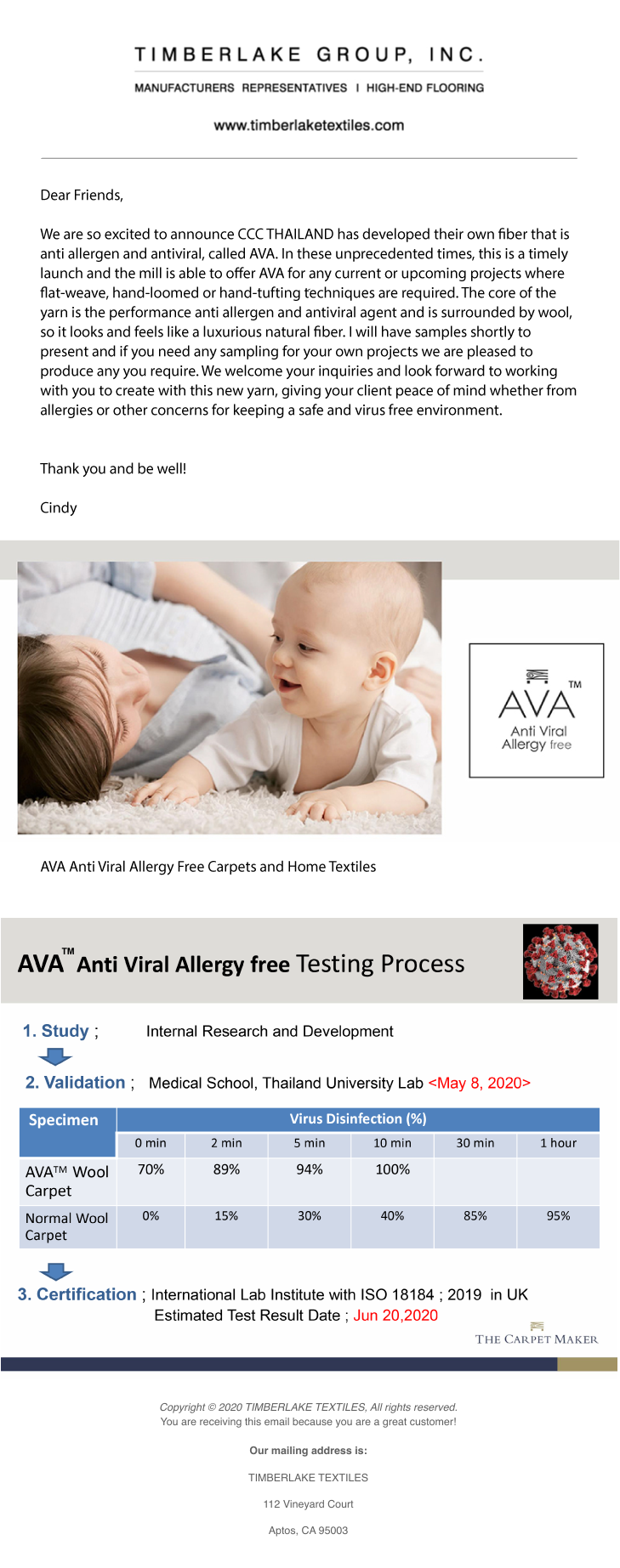 Image of AVA Anti Viral Allergy Free Carpets and Home Textiles